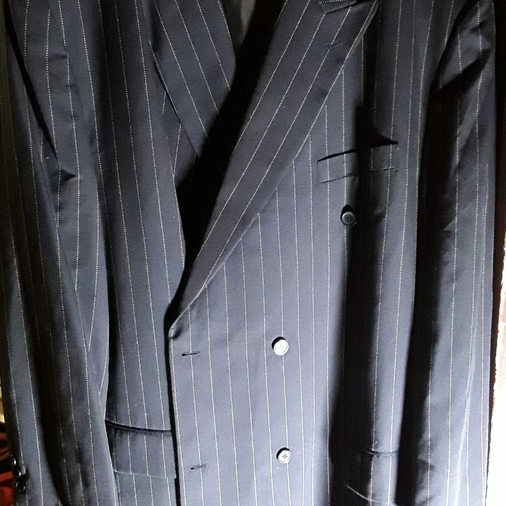 Kings Court Blue Pin Striped Blazer Size 56 Tall